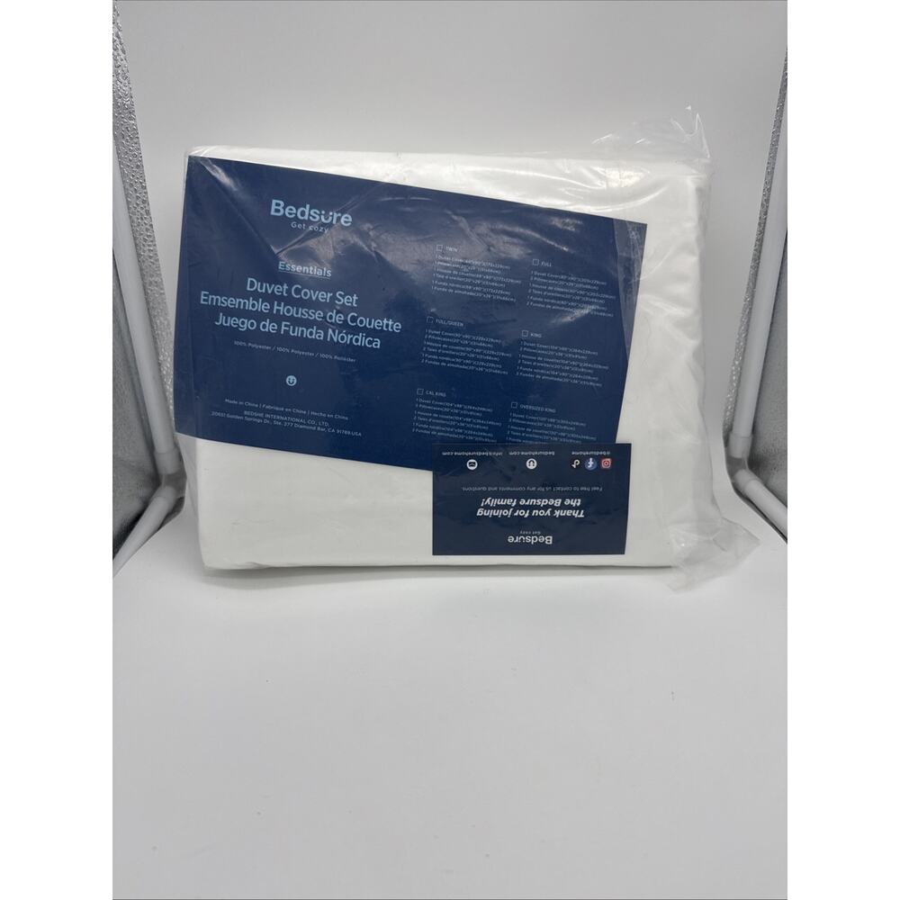 Bedsure White Duvet Cover Queen Size (90"x90") & 2 Pillow Shams NEW - Picture 2 of 3